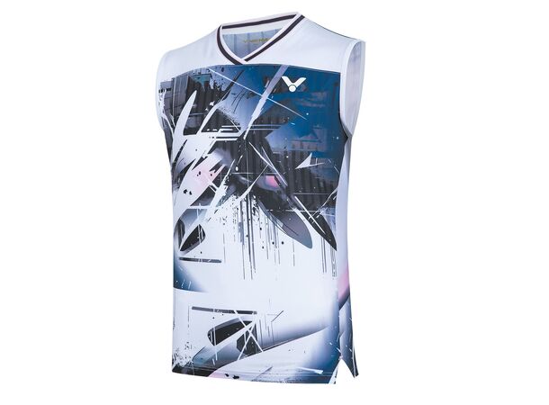 Victor T-60007 JC Singlet, white L Taiwan kolleksjon- Jonatan Christie